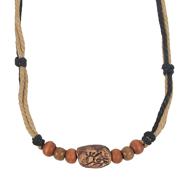 Men Choker Necklace with Pendant Bead