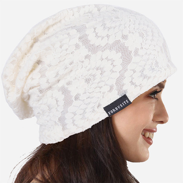 FORBUSITE crochet lace beanie 