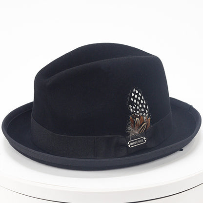 black felt fedora hat