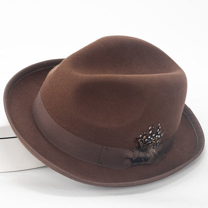 brown felt fedora hat