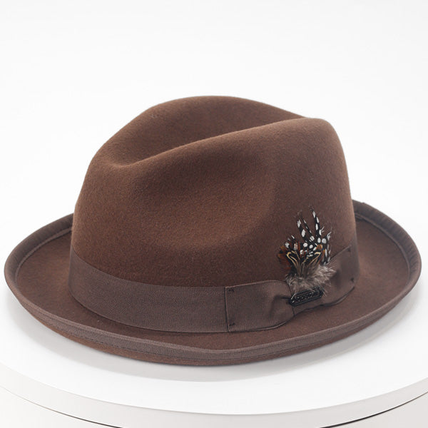 brown felt hat