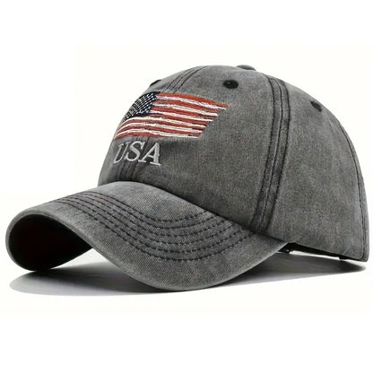 US Embroidered Denim Baseball Cap