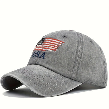 US Embroidered Denim Baseball Cap