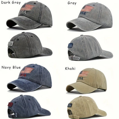 US Embroidered Denim Baseball Cap